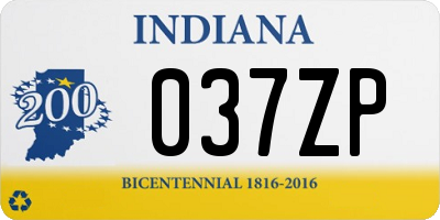 IN license plate 037ZP