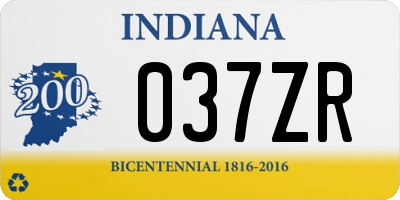 IN license plate 037ZR