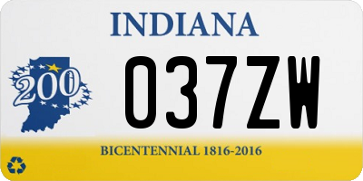 IN license plate 037ZW