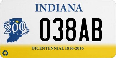 IN license plate 038AB