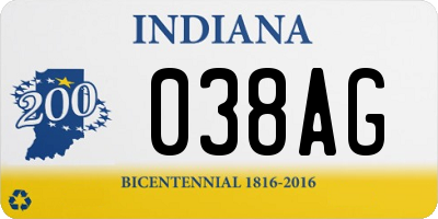 IN license plate 038AG