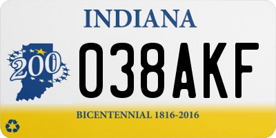 IN license plate 038AKF