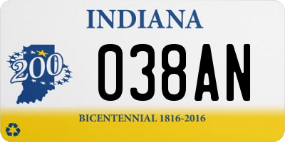 IN license plate 038AN