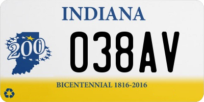 IN license plate 038AV