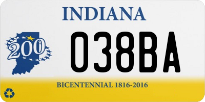 IN license plate 038BA