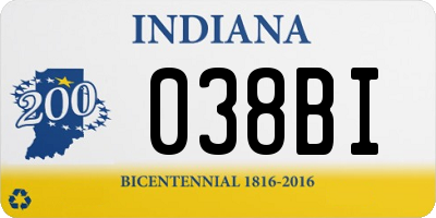 IN license plate 038BI