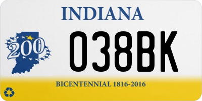 IN license plate 038BK