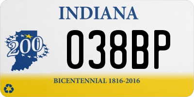 IN license plate 038BP