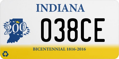 IN license plate 038CE