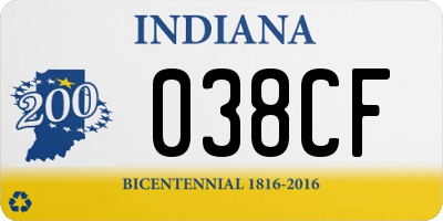 IN license plate 038CF