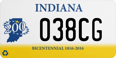 IN license plate 038CG