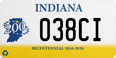 IN license plate 038CI