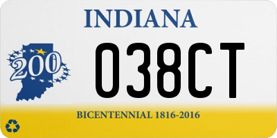 IN license plate 038CT