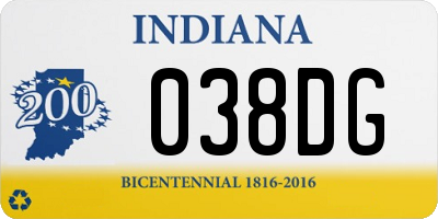 IN license plate 038DG