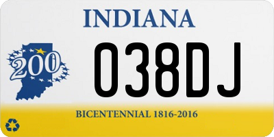 IN license plate 038DJ