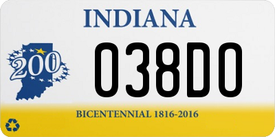 IN license plate 038DO