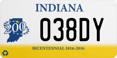 IN license plate 038DY