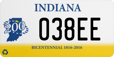 IN license plate 038EE