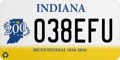 IN license plate 038EFU