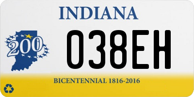 IN license plate 038EH