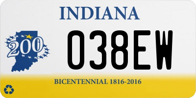 IN license plate 038EW