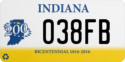 IN license plate 038FB