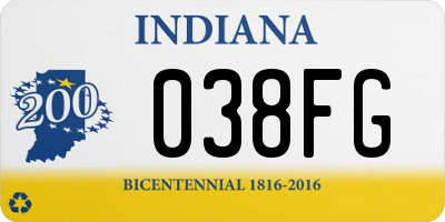 IN license plate 038FG