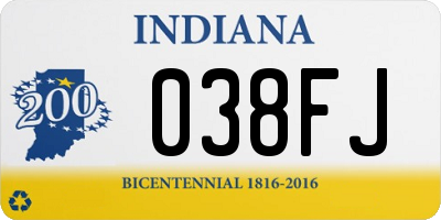 IN license plate 038FJ