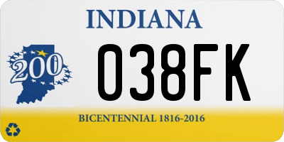 IN license plate 038FK