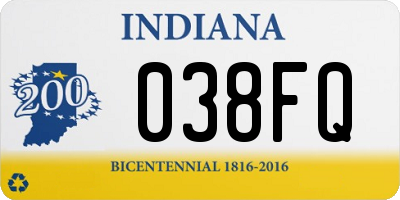 IN license plate 038FQ