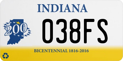 IN license plate 038FS