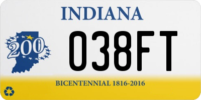IN license plate 038FT