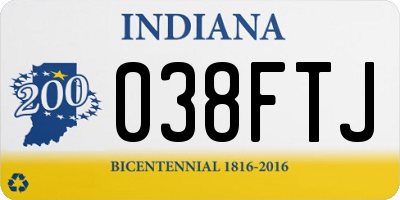 IN license plate 038FTJ
