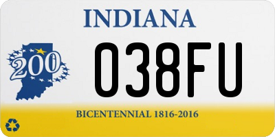 IN license plate 038FU