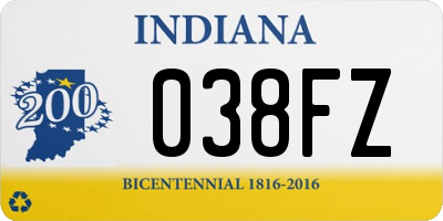 IN license plate 038FZ