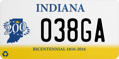 IN license plate 038GA