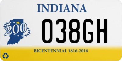 IN license plate 038GH