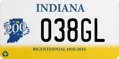 IN license plate 038GL