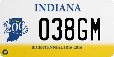 IN license plate 038GM