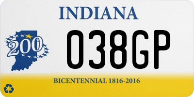 IN license plate 038GP