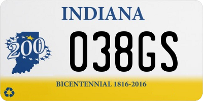 IN license plate 038GS