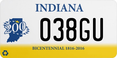 IN license plate 038GU