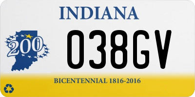 IN license plate 038GV