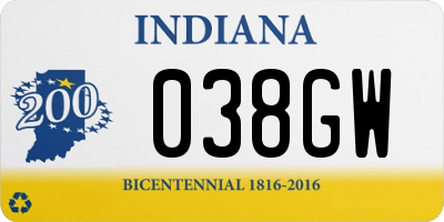 IN license plate 038GW