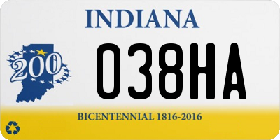 IN license plate 038HA