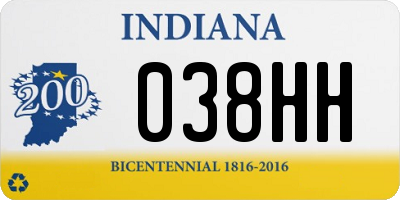 IN license plate 038HH