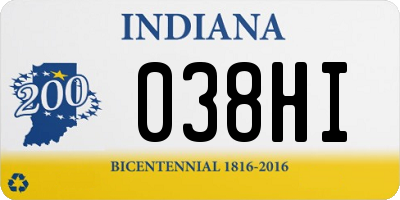IN license plate 038HI