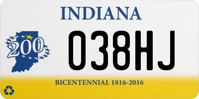 IN license plate 038HJ