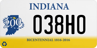 IN license plate 038HO