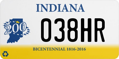 IN license plate 038HR